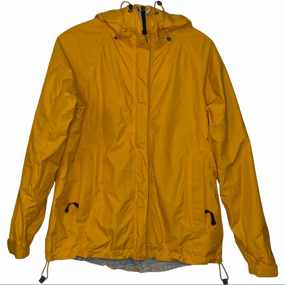 L.L. Bean Yellow Gore-Tex Lightweight Hooded Nylon Rain Jacket Women's Small